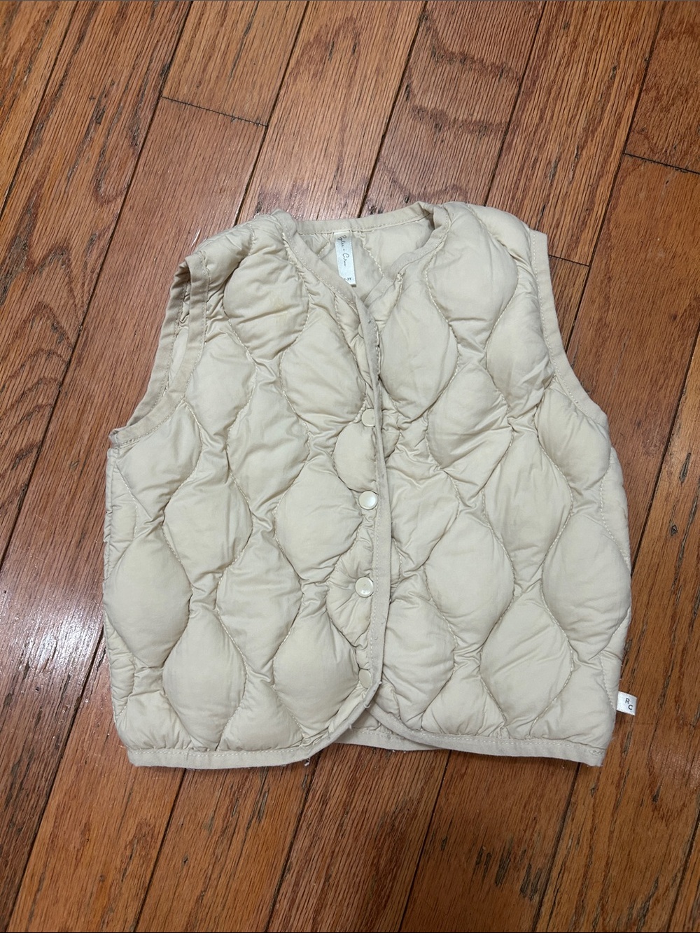 Rylee + Cru Cream Quilted Toddler Vest